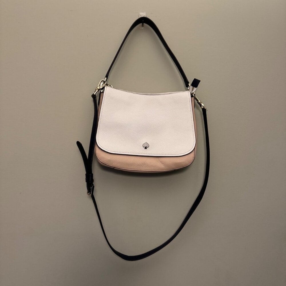 Kate Spade New York Polly Convertible Flap Leather Handbag Blush Medium Dust Bag - Picture 5 of 16